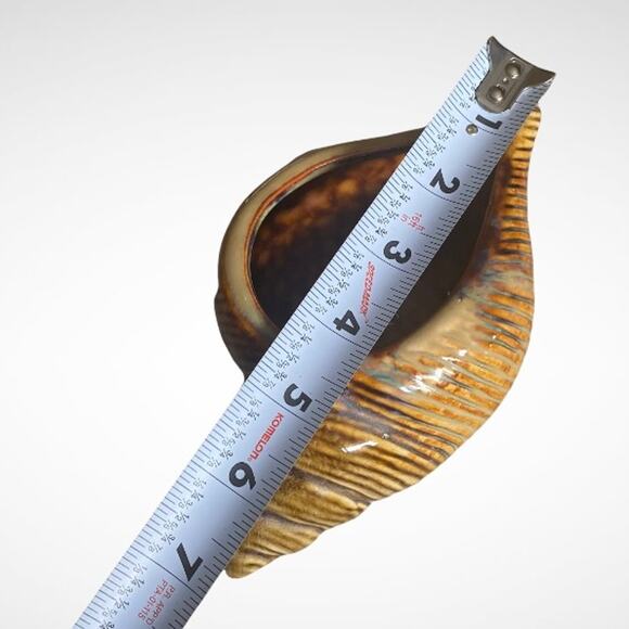 Artist Signed Conch Shell Seashell Nautical Art Pottery Planter - Picture 6 of 9